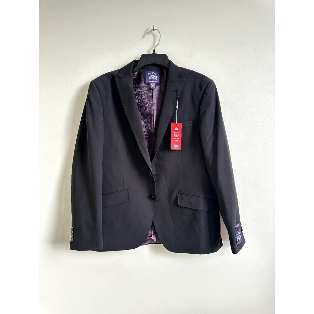 The Savile Row Mens Jacket Blazer Size Short 40S Black $295